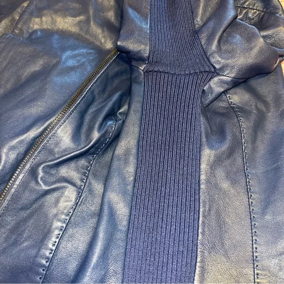 Vince Lambskin Leather Scuba Draped Moto Jacket - Picture 13 of 16